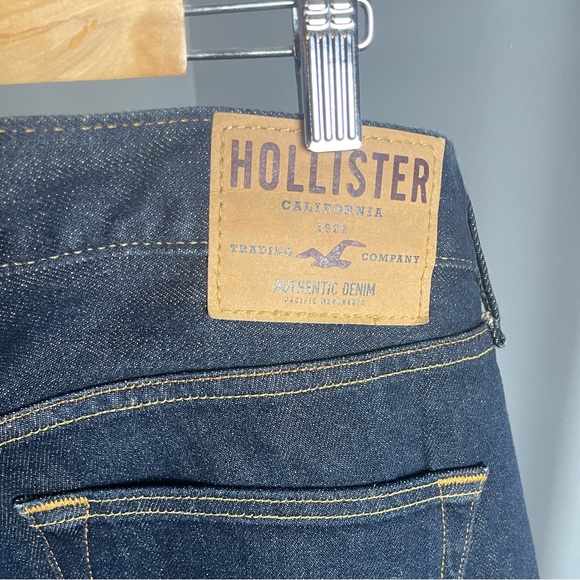Hollister Dark Blue Jeans. Cuffed. - Picture 3 of 4